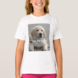 パーソナライズなゴールデン・リトリーバー犬の写真および名前 Tシャツ