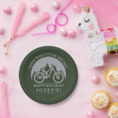 パーソナライズなサイクリングのサイクリストのハッピーバースデー ペーパープレート (パーティー)