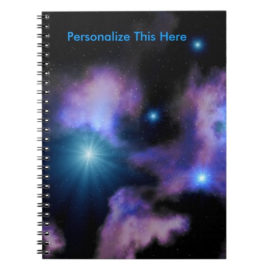 パーソナライズなサイファイの星雲の螺線形ノート ノートブック (正面)