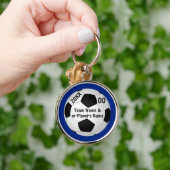 パーソナライズなサッカーのキーホルダーあなたの色および文字 キーホルダー (手)