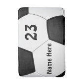 パーソナライズなサッカーのバス・マットあなたの名前および数 バスマット (正面縦)