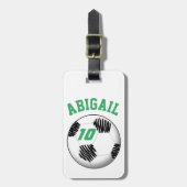 パーソナライズなサッカーのバッグのラベル ラゲッジタグ (正面縦)