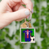 パーソナライズなサッカーのフットボールジャージー キーホルダー (手)