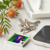 パーソナライズなサッカーのフットボールジャージー キーホルダー (側面)