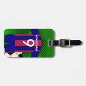 パーソナライズなサッカーのフットボールジャージー ラゲッジタグ (正面横)