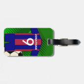 パーソナライズなサッカーのフットボールジャージー ラゲッジタグ (裏面横)