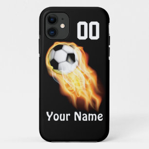 パーソナライズなサッカーの電話はあなたの数及び名前を包装します iPhone 11 ケース