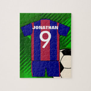 パーソナライズなサッカーのjerseyおよび球 ジグソーパズル