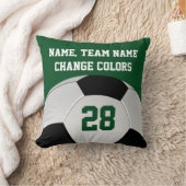 パーソナライズなサッカーはあなたの名前、チーム色を置きます クッション (ブランケット)