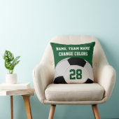 パーソナライズなサッカーはあなたの名前、チーム色を置きます クッション (椅子)