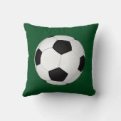 パーソナライズなサッカーはあなたの名前、チーム色を置きます クッション (裏面)