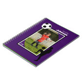 パーソナライズなサッカーまたはフットボールのメモ帳 ノートブック (左側)