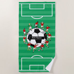 パーソナライズなサッカーボールおよびプレーヤー ビーチタオル