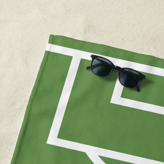 パーソナライズなサッカーボールおよび分野の写真テンプレート ビーチタオル (インサイチュ)