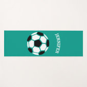 パーソナライズなサッカーボールの幾何学的な緑の子供 ヨガマット (正面(横))