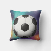 パーソナライズなサッカーボールの銀河系のプリント クッション (裏面)