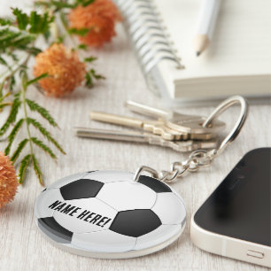 パーソナライズなサッカーボール キーホルダー