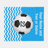 パーソナライズなサッカー毛布、あなたの文字および色 フリースブランケット (正面(横))