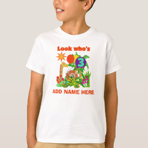 パーソナライズなサファリの第3誕生日のTシャツ Tシャツ