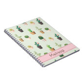 パーソナライズなサボテンのプリントのノート ノートブック (右側)