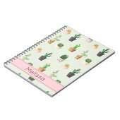 パーソナライズなサボテンのプリントのノート ノートブック (左側)