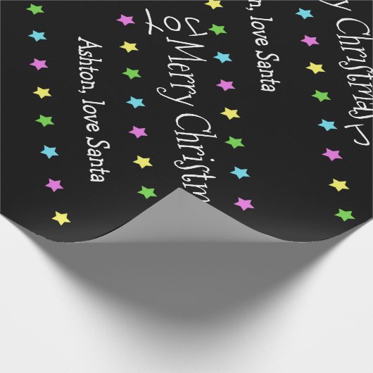 パーソナライズなサンタのクリスマスの星の包装紙 ラッピングペーパー (角)