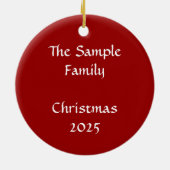 パーソナライズなサンタの絵画のおもちゃのクリスマスのオーナメント セラミックオーナメント (裏面)