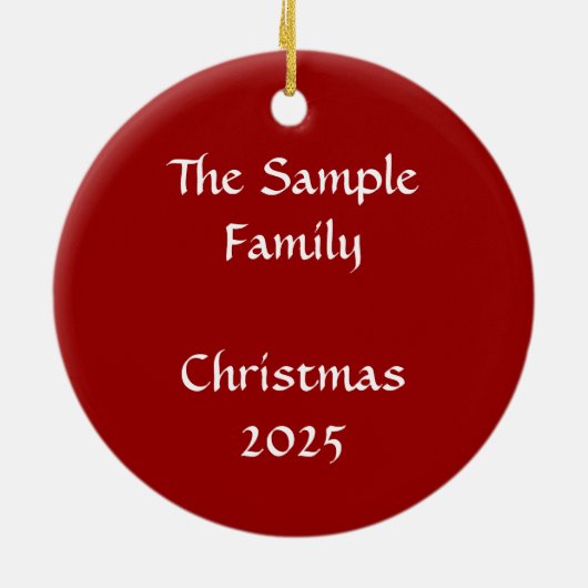 パーソナライズなサンタの絵画のおもちゃのクリスマスのオーナメント セラミックオーナメント (裏面)