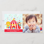 パーソナライズなサーカスのカーニバルは感謝していしています サンキューカード (正面)
