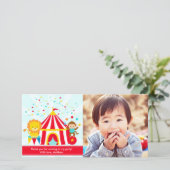 パーソナライズなサーカスのカーニバルは感謝していしています サンキューカード (スタンド正面)