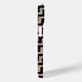 パーソナライズなシェブロンの斜めの黒い金ゴールド Case-Mate iPhoneケース (裏面 / 右)