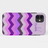 パーソナライズなシェブロンの紫色の送風 Case-Mate iPhoneケース (裏面(横))