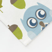 パーソナライズなシェブロンの青いフクロウ フリースブランケット (角)