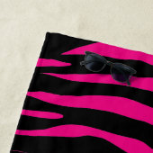 パーソナライズなシマウマのストライブ柄パターンアニマルプリント ビーチタオル (インサイチュ)