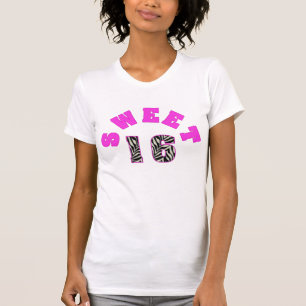 パーソナライズなシマウマのプリントの菓子16のTシャツ Tシャツ
