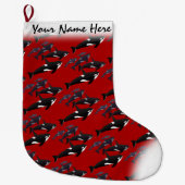 パーソナライズなシャチに貯蔵するシャチのクリスマス ラージクリスマスストッキング (正面)