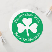 パーソナライズなシャムロックSt patricks day カード (正面/裏面インサイチュ)