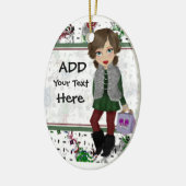 パーソナライズなショッピングの花型女性歌手 セラミックオーナメント (左)