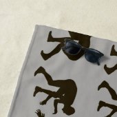 パーソナライズなシルエットのWrestersのビーチタオル ビーチタオル (インサイチュ)