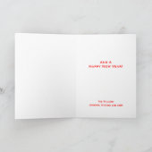 パーソナライズなシンプルでクラシックなヒイラギの果実のクリスマス シーズンカード (内部)