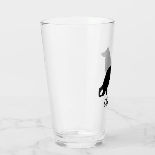 パーソナライズなジャーマン・シェパード犬のシルエットGSD タンブラーグラス (右)