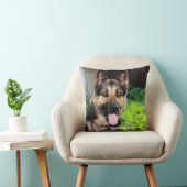 パーソナライズなジャーマン・シェパード犬の写真、犬の名前 クッション (椅子)