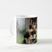 パーソナライズなジャーマン・シェパード犬の写真、犬の名前 コーヒーマグカップ (正面左)