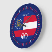 パーソナライズなジョージアの州の旗のデザイン ラージ壁時計 (傾斜)