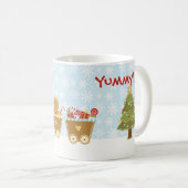 パーソナライズなジンジャーブレッドの列車のクリスマスのマグ コーヒーマグカップ (正面右)