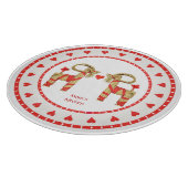 パーソナライズなスウェーデンのわらのヤギおよびハート カッティングボード (角)