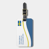 パーソナライズなスウェーデンの旗のカスタム ラゲッジタグ (正面縦)