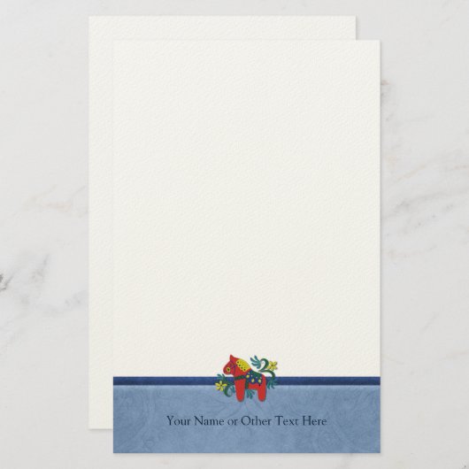 パーソナライズなスウェーデンの民芸のDalaの馬のカスタム 便箋 (正面/裏面)