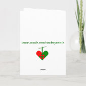 パーソナライズなスカンジナビアのクリスマスのハート シーズンカード (裏面)