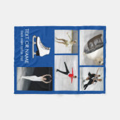 パーソナライズなスケートで滑るの写真のコラージュのスケート選手の名前 フリースブランケット (正面(横))